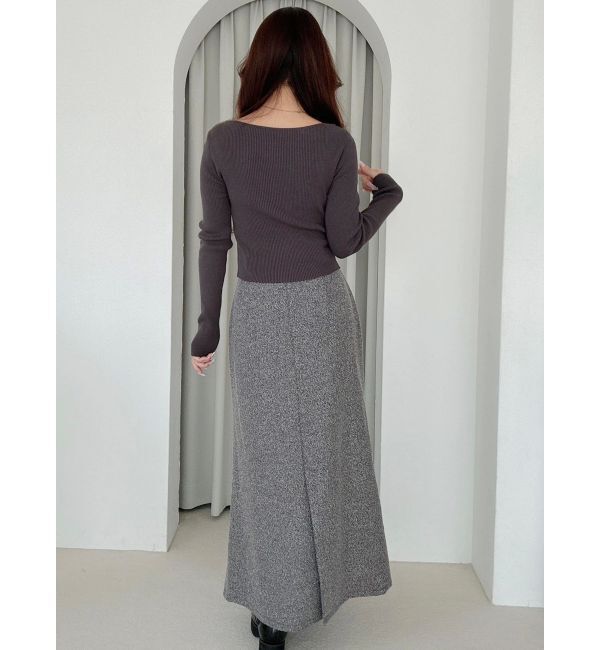 MERCURYDUO「ダブルカラーフェイクレイヤードリブニット」|ニット・セーター|