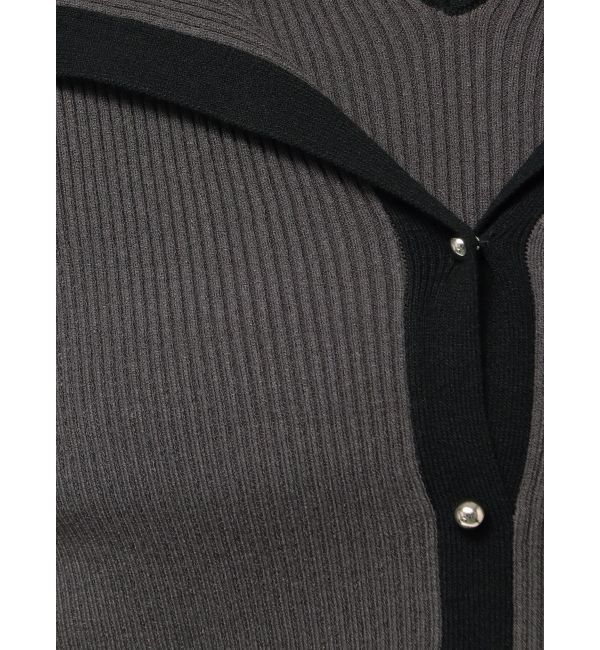 MERCURYDUO「ダブルカラーフェイクレイヤードリブニット」|ニット・セーター|