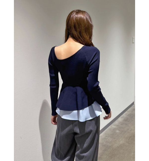 MERCURYDUO「異素材ドッキングペプラムニット」|ニット・セーター|