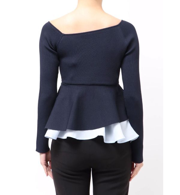 MERCURYDUO「異素材ドッキングペプラムニット」|ニット・セーター|