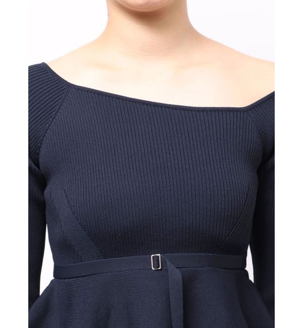 MERCURYDUO「異素材ドッキングペプラムニット」|ニット・セーター|