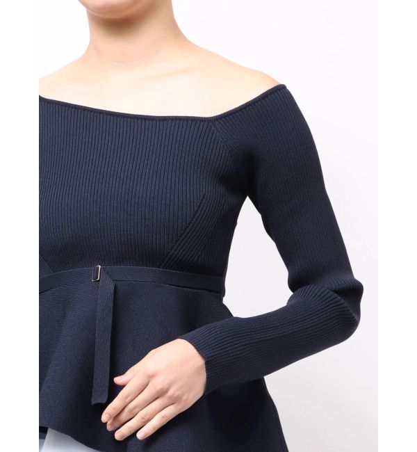 MERCURYDUO「異素材ドッキングペプラムニット」|ニット・セーター|