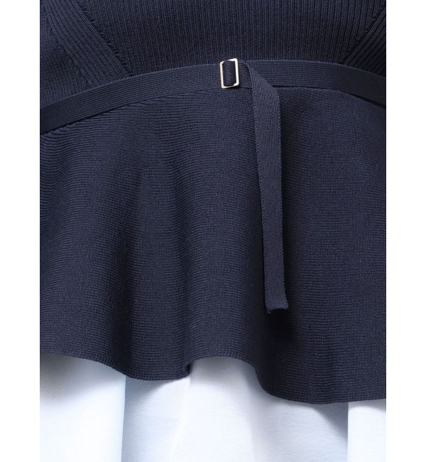 MERCURYDUO「異素材ドッキングペプラムニット」|ニット・セーター|