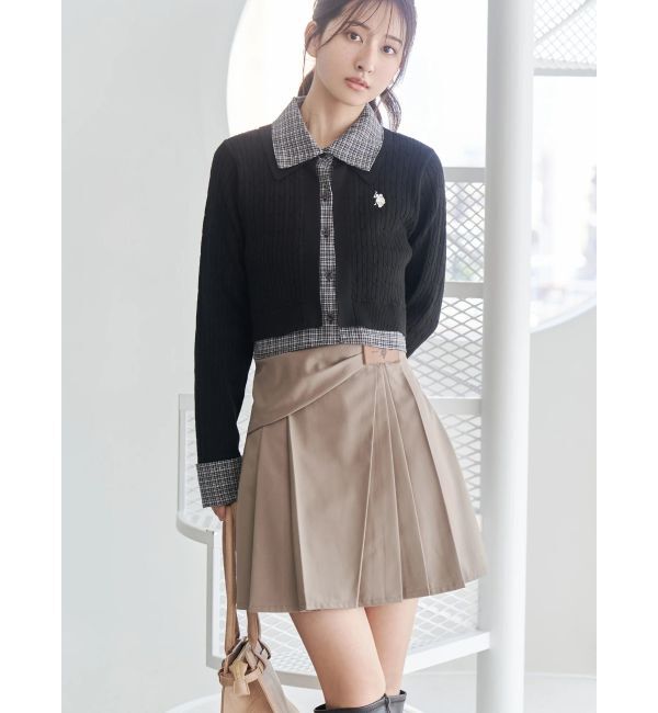 MERCURYDUO「U.S. POLO ASSN.別注アシメプリーツスカパン」|スカート|