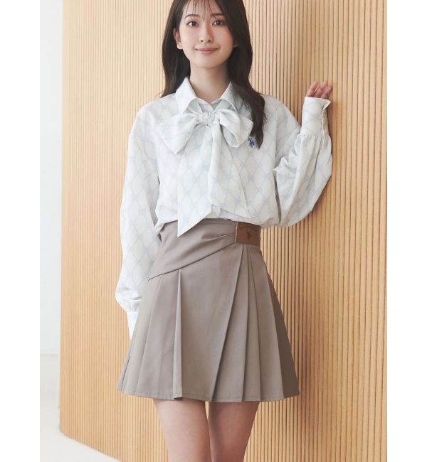 MERCURYDUO「U.S. POLO ASSN.別注アシメプリーツスカパン」|スカート|ベージュ