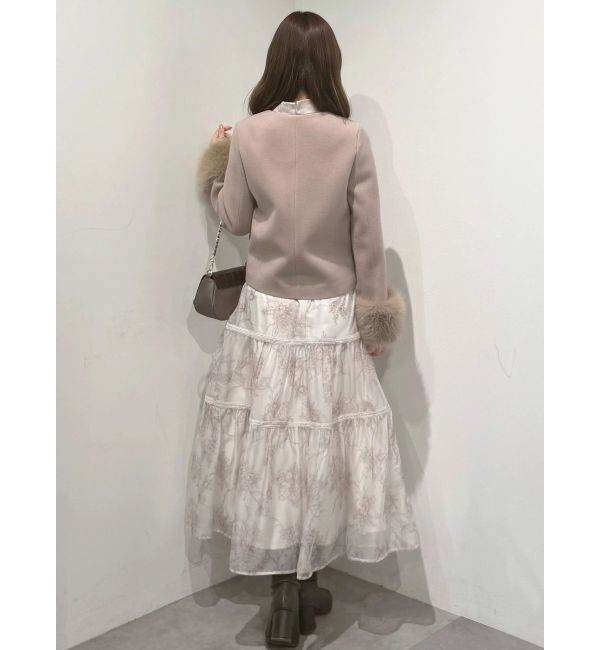 MERCURYDUO「フェイクファー付きノーカラーショートコート」|その他|