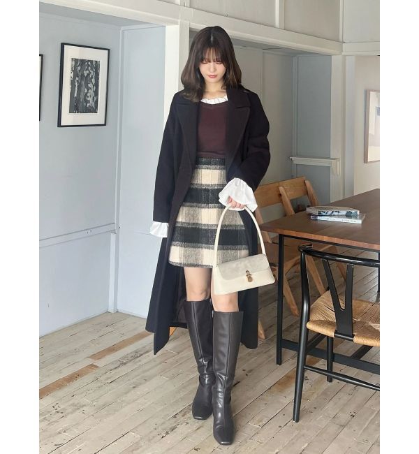 MERCURYDUO「シャギーチェックミニスカート」|スカート|