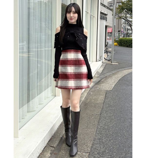 MERCURYDUO「シャギーチェックミニスカート」|スカート|