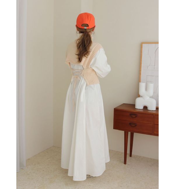 Ungrid「バックレースアップニットセットワンピース」|ワンピース|