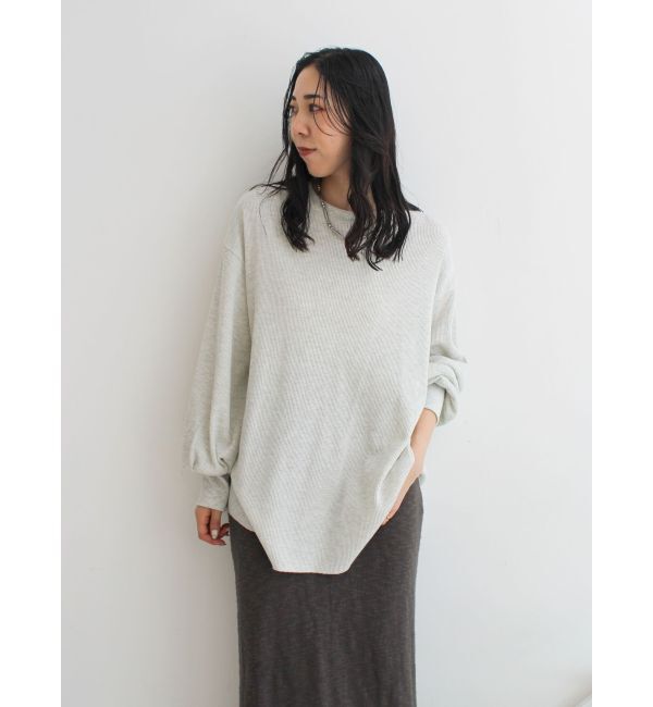 Ungrid「【WEB限定】スリーブボリュームワッフルロングスリーブTee」|Tシャツ・カットソー|アイボリー