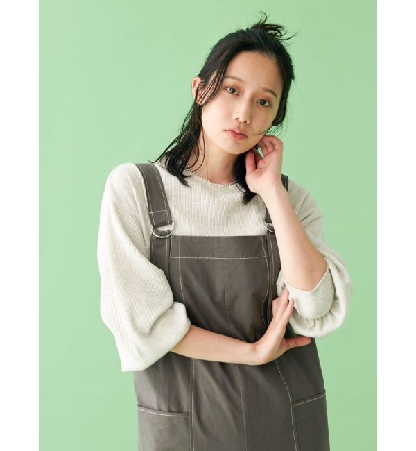 Ungrid「【WEB限定】スリーブボリュームワッフルロングスリーブTee」|Tシャツ・カットソー|