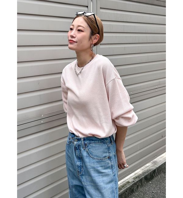 Ungrid「【WEB限定】スリーブボリュームワッフルロングスリーブTee」|Tシャツ・カットソー|