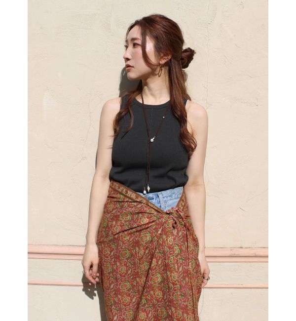 Ungrid「デザインカラータンクトップ」|タンクトップ|チャコールグレー