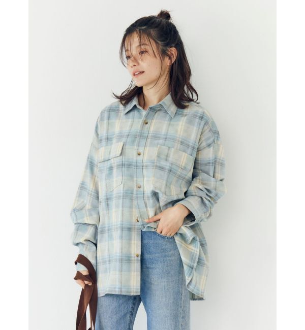 Ungrid「ブリーチチェックルーズシャツ」|シャツ・ブラウス|ブルー