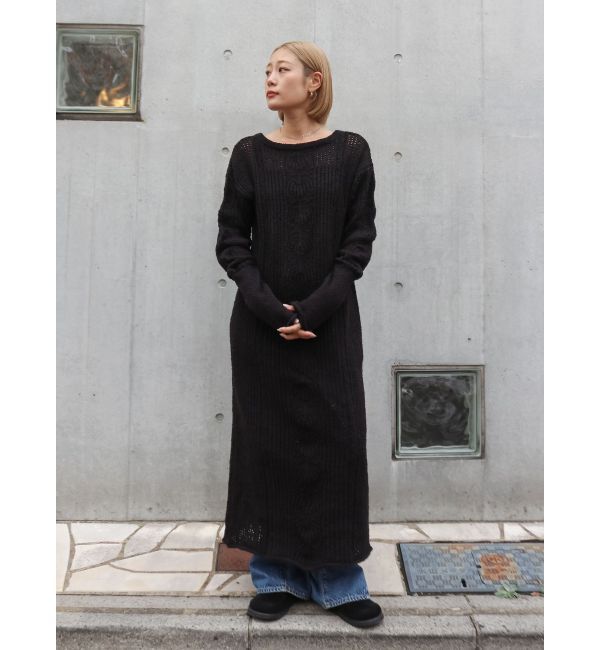 Ungrid「ブークレレーシーニットワンピース」|ワンピース|ブラック
