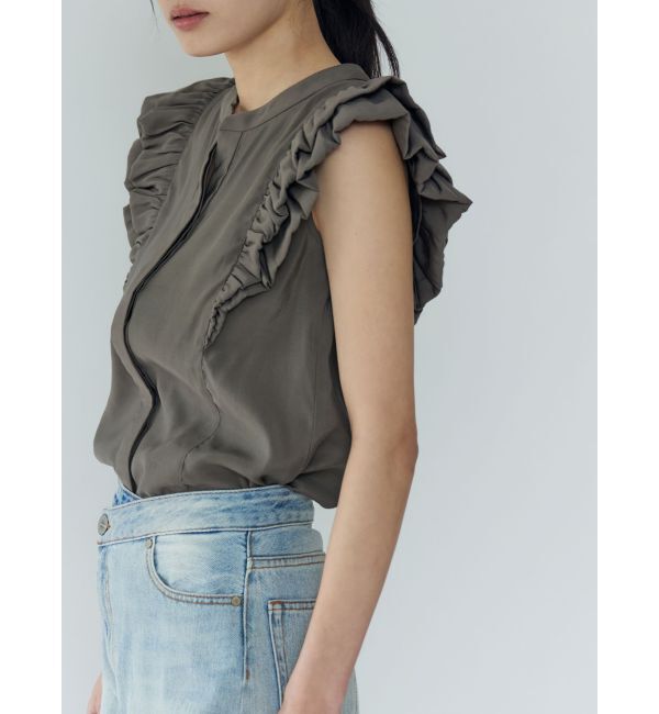 LAGUNAMOON「ウエストアシンメトリーデニムパンツ」|デニム|