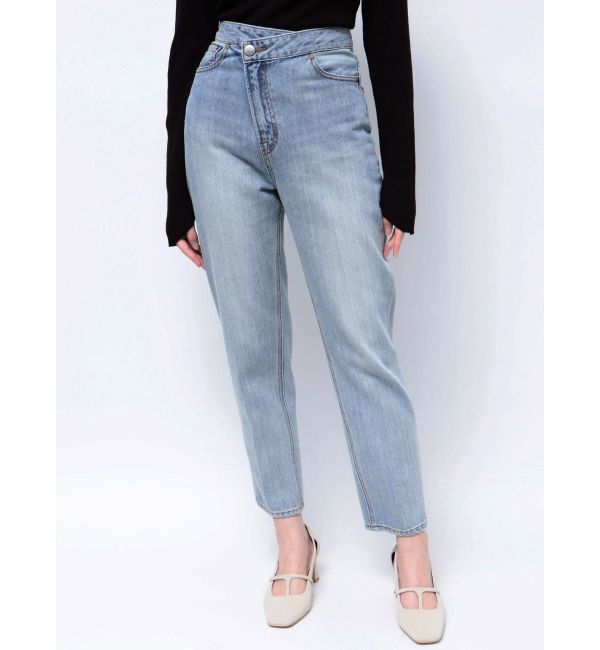 LAGUNAMOON「ウエストアシンメトリーデニムパンツ」|デニム|