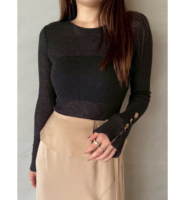 LAGUNAMOON「2WAYシアーアルパカニットプルオーバー」|ニット・セーター|