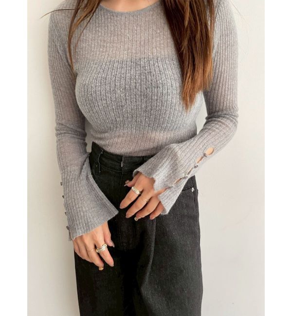 LAGUNAMOON「2WAYシアーアルパカニットプルオーバー」|ニット・セーター|
