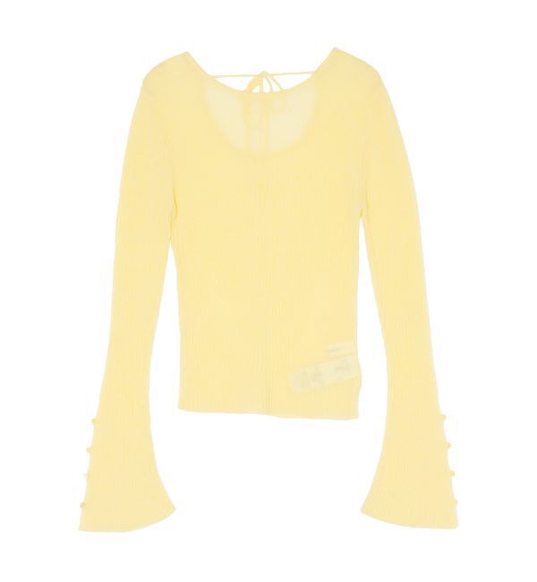 LAGUNAMOON「2WAYシアーアルパカニットプルオーバー」|ニット・セーター|イエロー