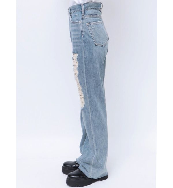 EVRIS「ハイダメージセミワイドデニムパンツ」|デニム|