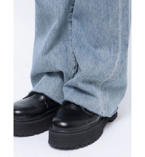 EVRIS「ハイダメージセミワイドデニムパンツ」|デニム|