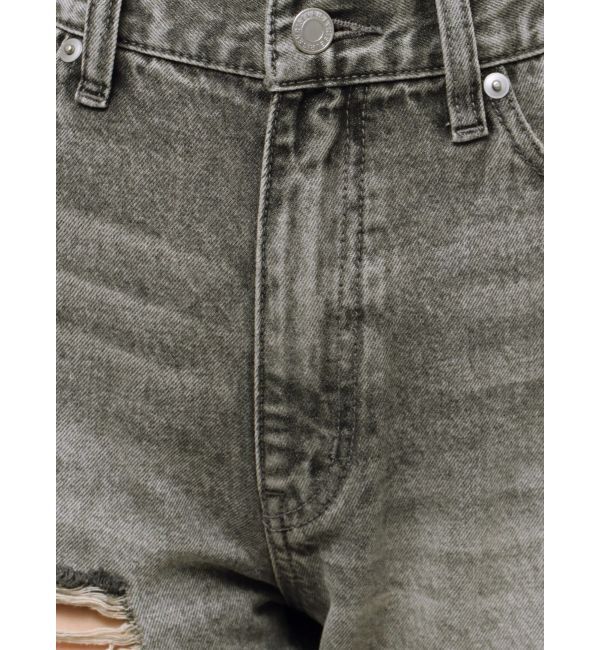 EVRIS「ハイダメージセミワイドデニムパンツ」|デニム|