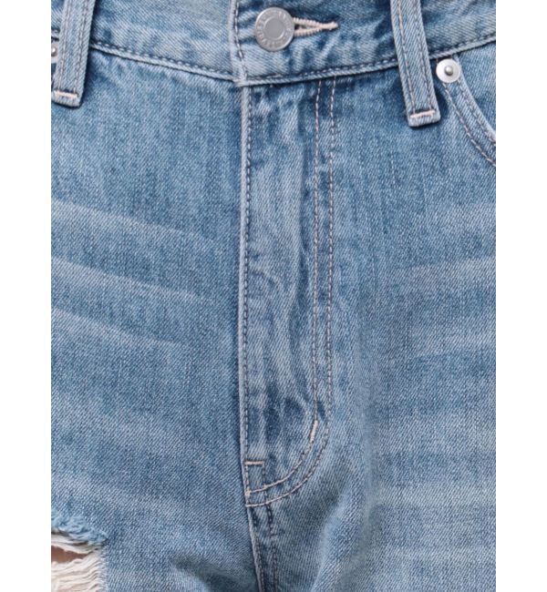 EVRIS「ハイダメージセミワイドデニムパンツ」|デニム|