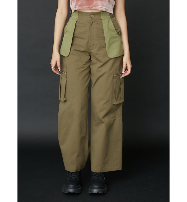 EVRIS「ポケットフラップカーゴパンツ」|カーゴ|カーキ