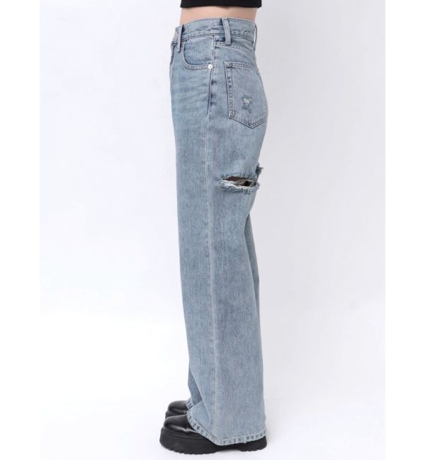 EVRIS「BACKスラッシュワイドデニムパンツ」|デニム|