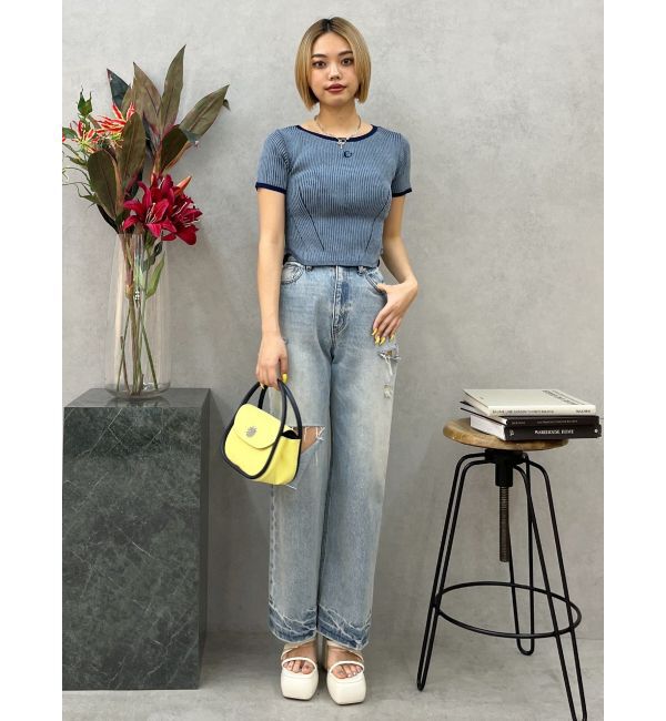 EVRIS「バイカラーハンドBAG」|ハンドバッグ|