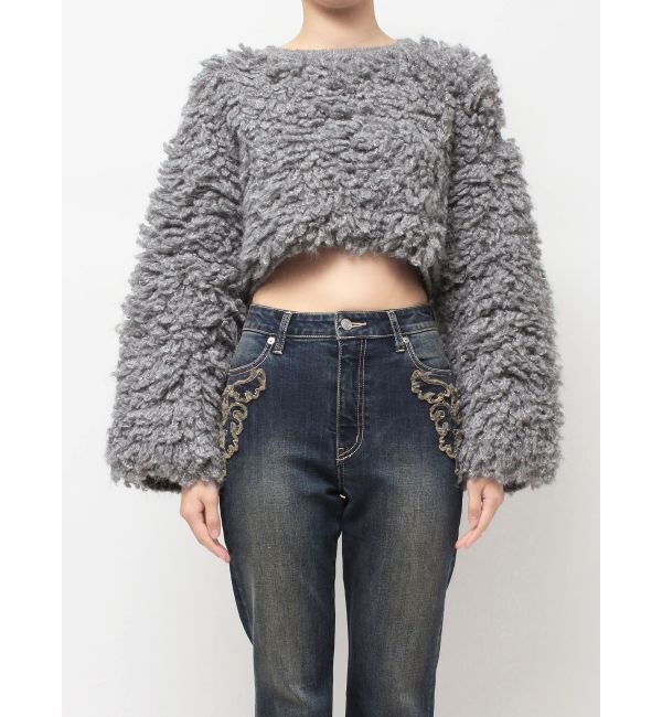 EVRIS「ショートループニットトップス」|ニット・セーター|