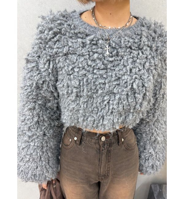 EVRIS「ショートループニットトップス」|ニット・セーター|