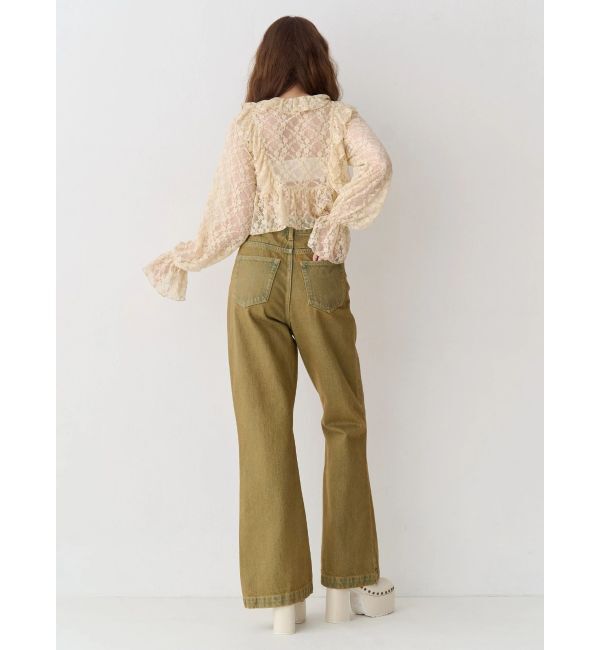 EVRIS「ウエストクロスフレアデニムパンツ【セットアップ着用可能】」|デニム|