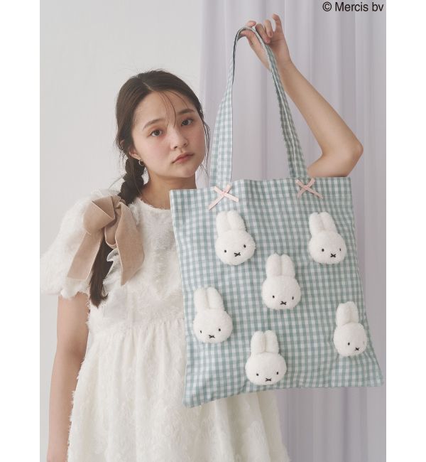 merry jenny「ギンガムもこもこmiffyトート」|トートバッグ|