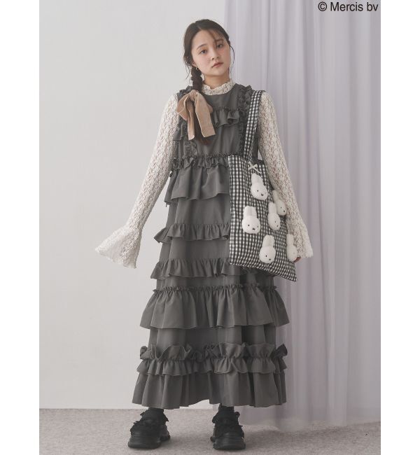 merry jenny「ギンガムもこもこmiffyトート」|トートバッグ|