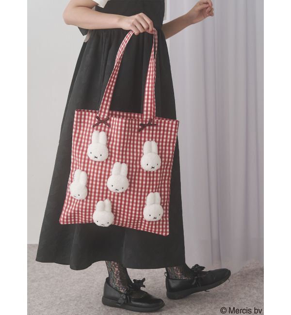 merry jenny「ギンガムもこもこmiffyトート」|トートバッグ|