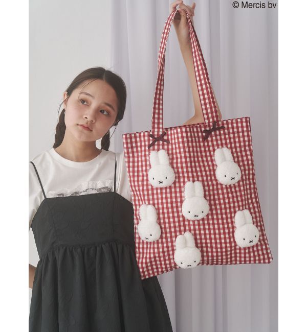 merry jenny「ギンガムもこもこmiffyトート」|トートバッグ|