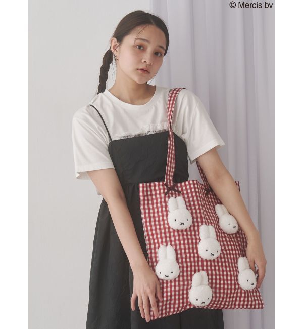 merry jenny「ギンガムもこもこmiffyトート」|トートバッグ|