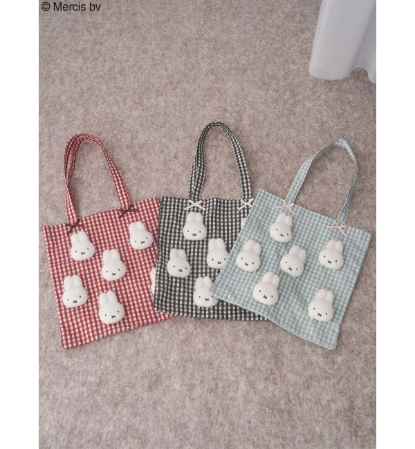 merry jenny「ギンガムもこもこmiffyトート」|トートバッグ|