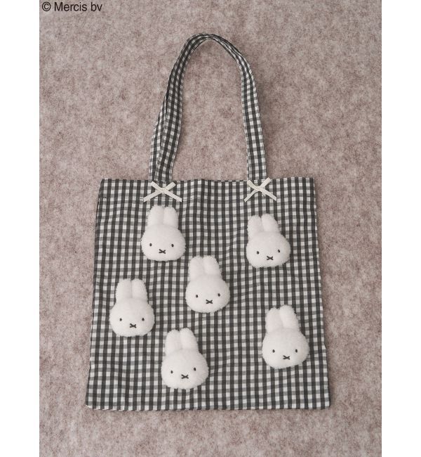 merry jenny「ギンガムもこもこmiffyトート」|トートバッグ|