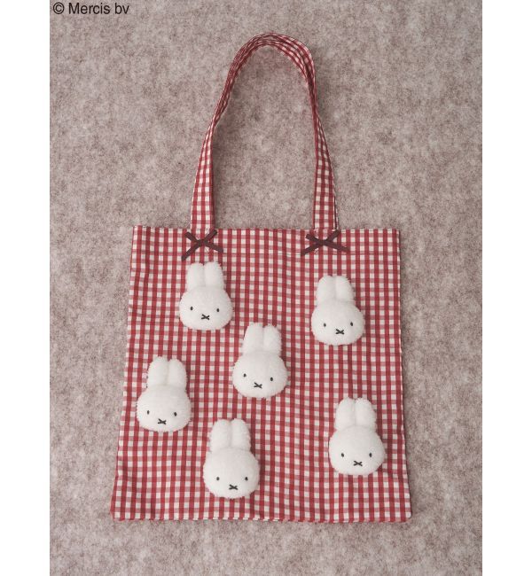merry jenny「ギンガムもこもこmiffyトート」|トートバッグ|