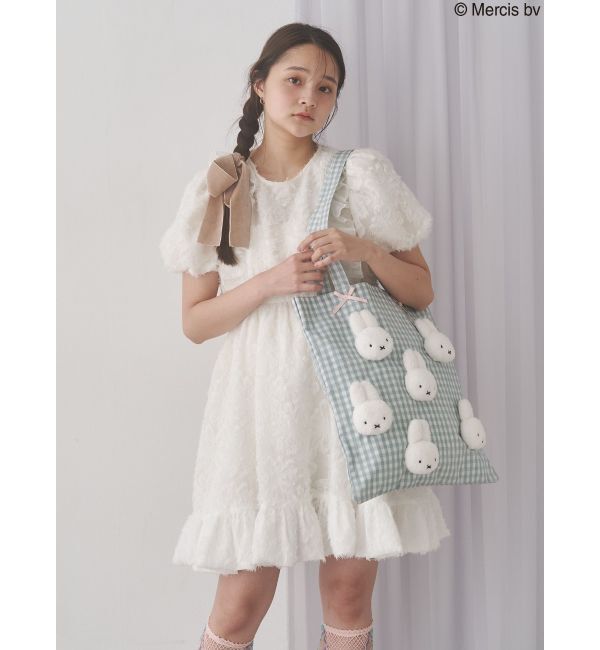 merry jenny「ギンガムもこもこmiffyトート」|トートバッグ|