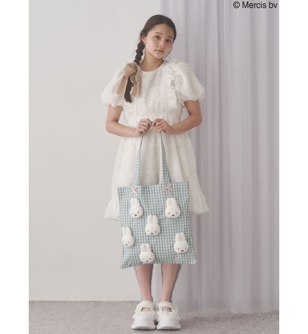 merry jenny「ギンガムもこもこmiffyトート」|トートバッグ|