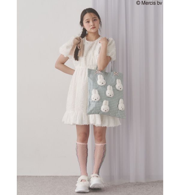 merry jenny「ギンガムもこもこmiffyトート」|トートバッグ|