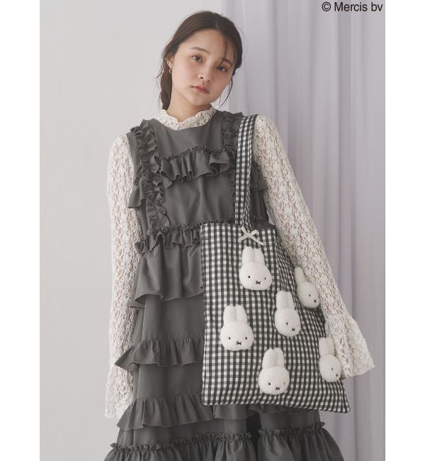 merry jenny「ギンガムもこもこmiffyトート」|トートバッグ|