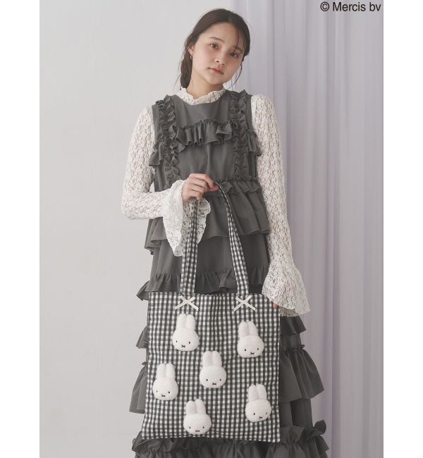 merry jenny「ギンガムもこもこmiffyトート」|トートバッグ|