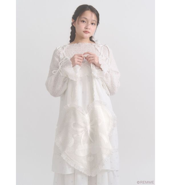 merry jenny「Cherry heart knit tote」|トートバッグ|