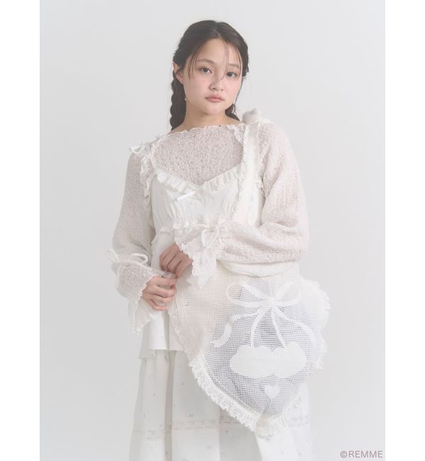 merry jenny「Cherry heart knit tote」|トートバッグ|