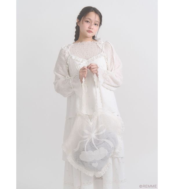 merry jenny「Cherry heart knit tote」|トートバッグ|